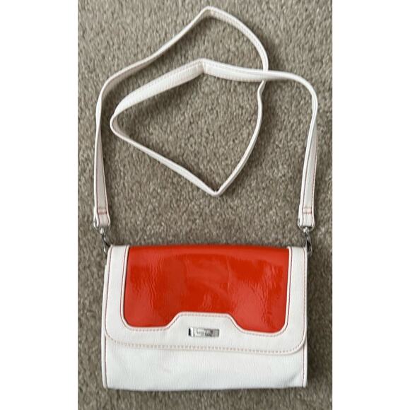 Grace Adele Scentsy Crossbody/Clutch Ivory & Orange Patent NWOT - Picture 7 of 15